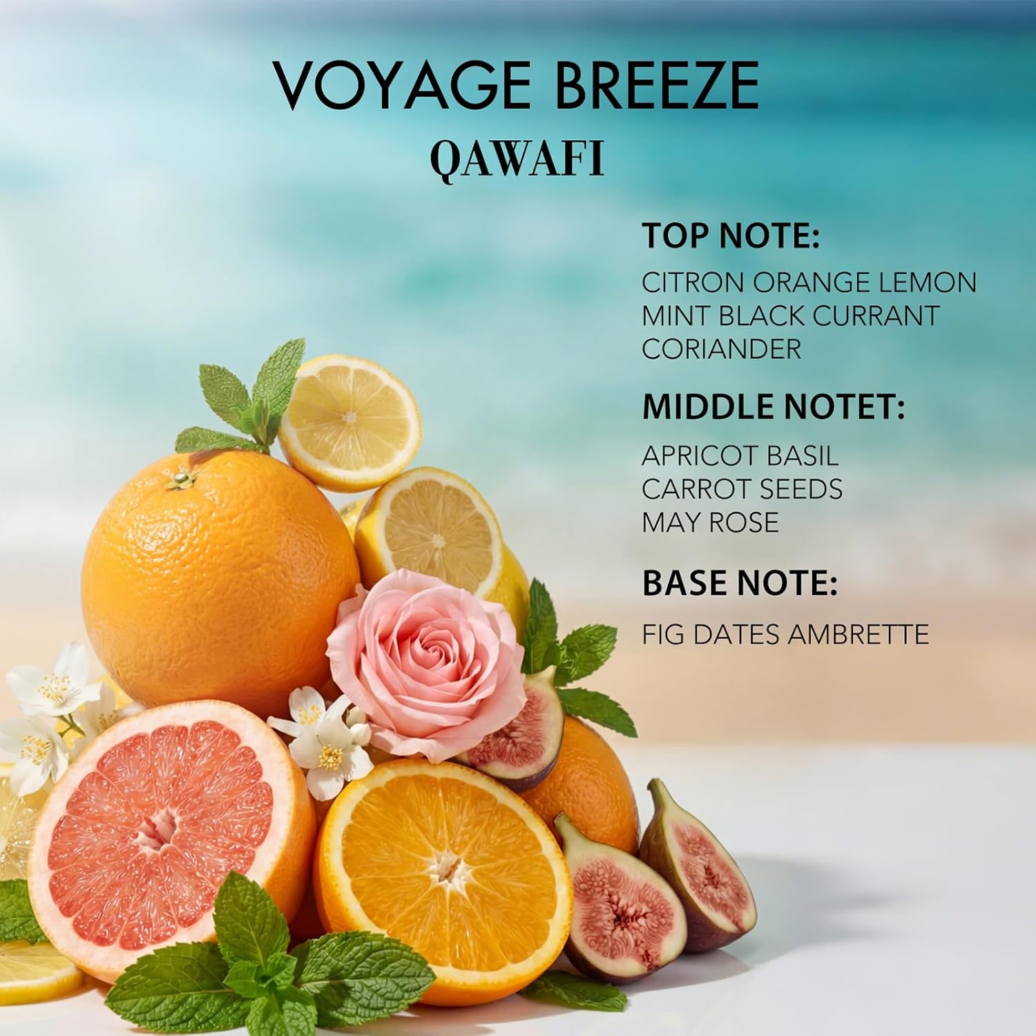 Voyage Breeze Unisex Eau de Parfum Spray, Fresh Citrus Mint and Juicy Fruit, Clean Skin Musk, Long Lasting Summer Spring Perfume, 50ml 1.7fl oz - Image 4