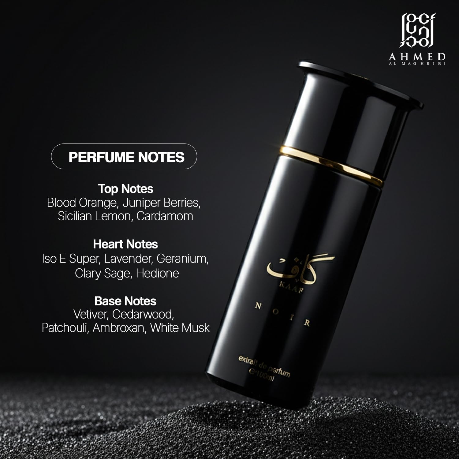 Ahmed Al Maghribi Kaaf Noir Extrait De Parfum 3.4 Oz – Luxury Unisex Long Lasting Perfume for Men & Women | Citrus Woody Aromatic Fragrance with Vetiver, Lavender, Musk | Premium Arabic Perfume - Image 2