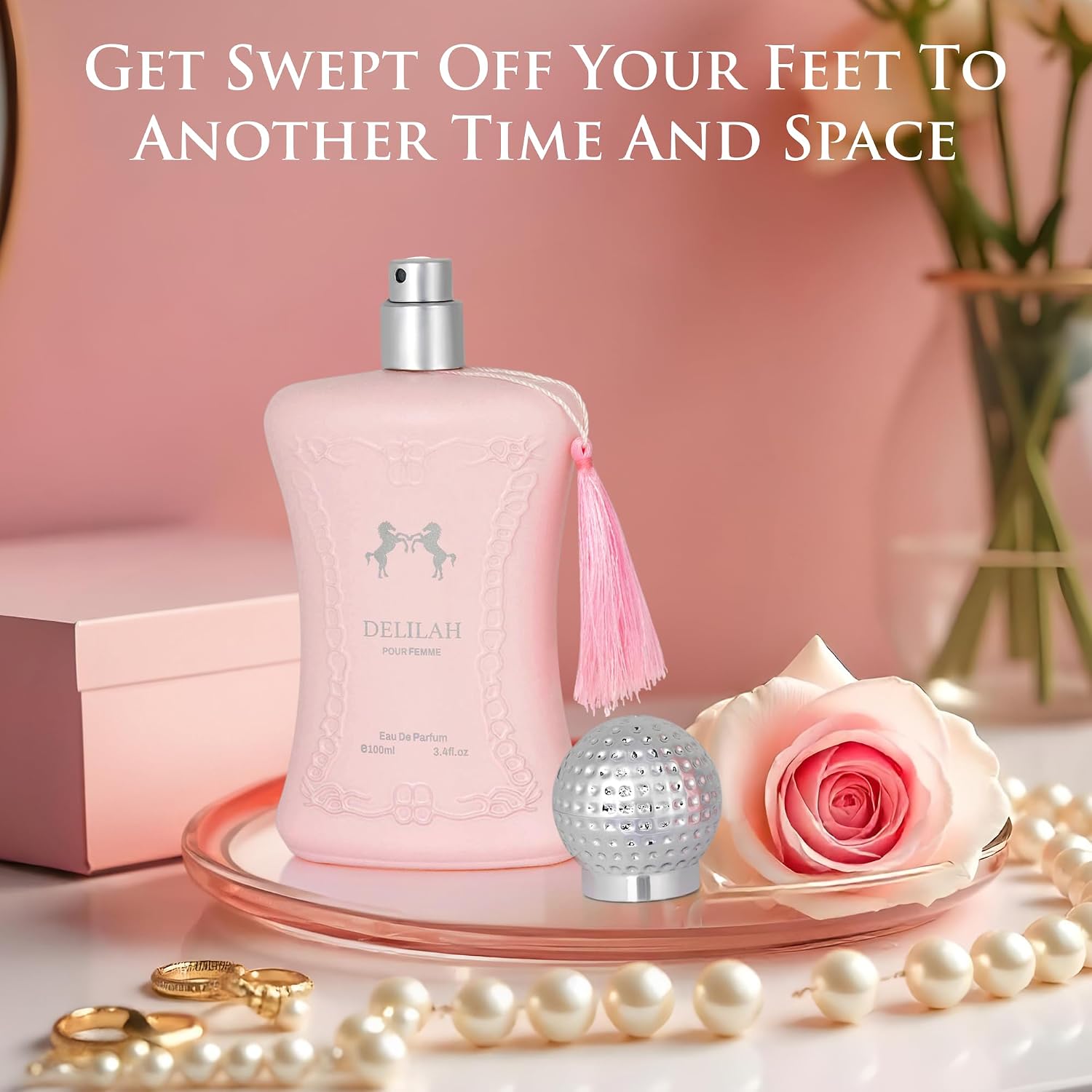 Delilah for Women - Floral Fruity Fragrance - Top Notes of Rose, Peony, Lychee, Bergamot & Nutmeg - Base Scents of Cashmeran, Cedar & Incense - Free of Paraben - Elegant 100ml Bottle, Women Parfume - Image 8