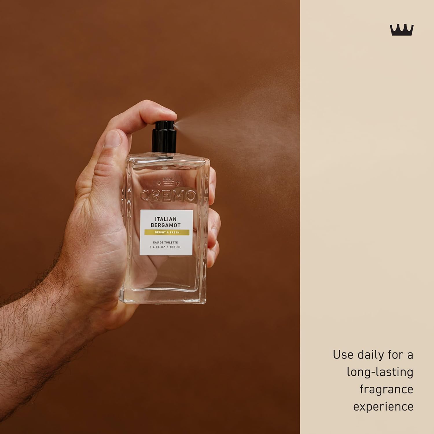 Cremo Cologne For Men - Italian Bergamot Mens Cologne Spray, A Combination of Italian Bergamot, Neroli Blossom, and Fresh Vetiver, Multi-Layered Signature Men's Fragrances, 3.4 Fl Oz - Image 5