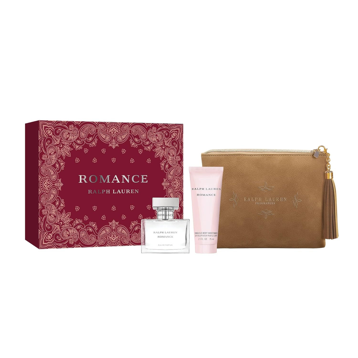 Ralph Lauren - Romance Eau de Parfum - Women's Perfume Set ($132 Value) - Contains Full Size Fragrance (1.7 Fl Oz), Body Lotion (2.5 Fl Oz) & Pouch