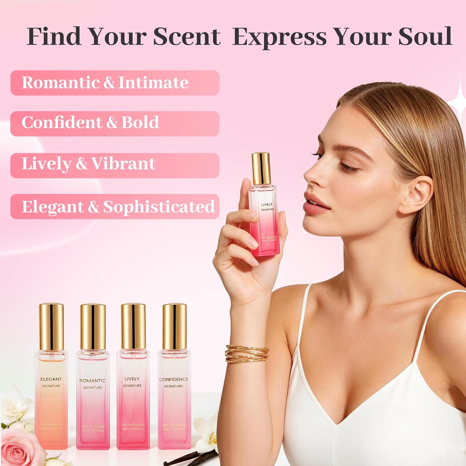 Perfume Gift Set for Women, 4x20ml Travel Size Perfume, Fresh Floral Fruity Fragrance Set, Eau de Parfum Spray, Gift Set for Women, Girlfriend & Mom - Image 6