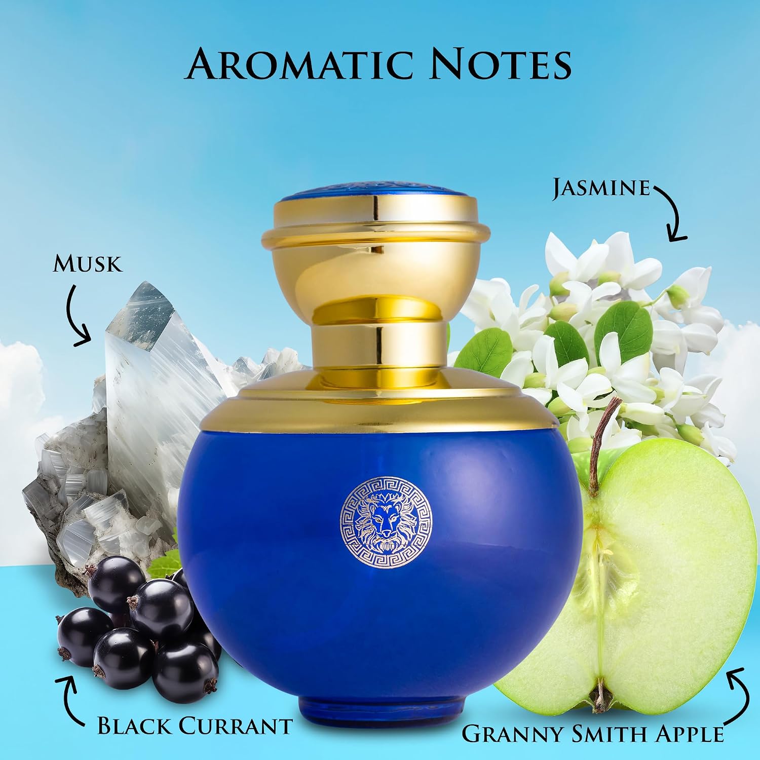 Verse Deep Blue for Women EDP 3.4 fl Oz- Floral, Fruity & Woody Accords - Top Notes of Apple, Black Currant & Clover Base Scent of Styrax, White Smooth Wood, Patchouli & Musk - Elegant 100ml Bottle - Image 2