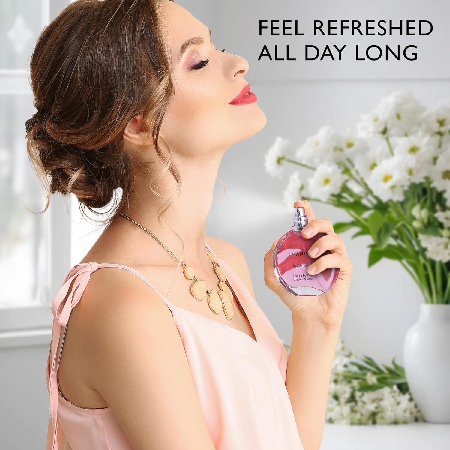 Change Eau De Parfum for Women - Spicy pink pepper on Top Pairing Floral Heart Notes of Jasmine & Iris - Suitable for Casual Wear - Mild & Paraben Free - Elegant 100ml Bottle Packaged in a Box - Image 5