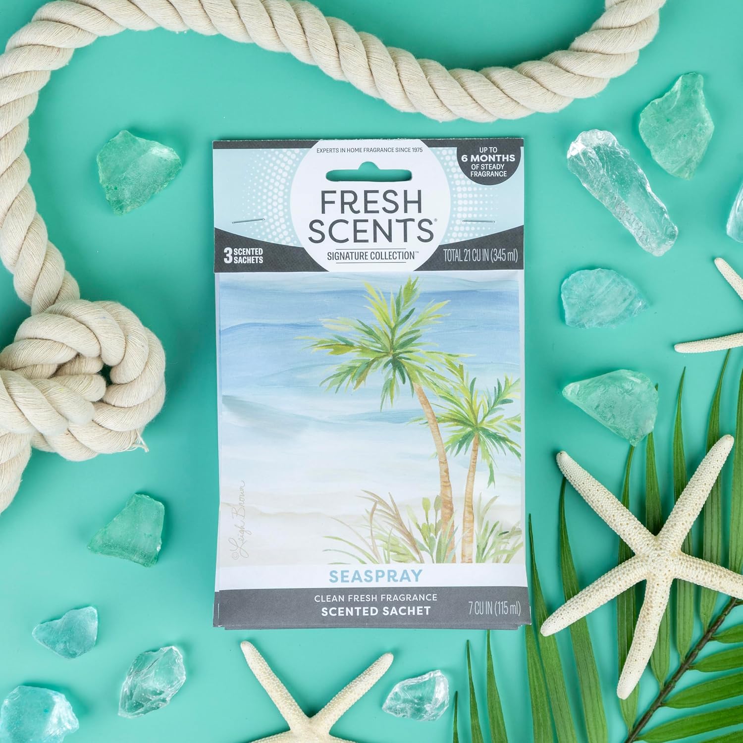 Fresh Scents Scented Sachets | Seaspray | Home Fragrance | Long Lasting (Up to 6 Months) | Air Freshener for Closets, Drawers, & Cars | 6 Pack - Image 5