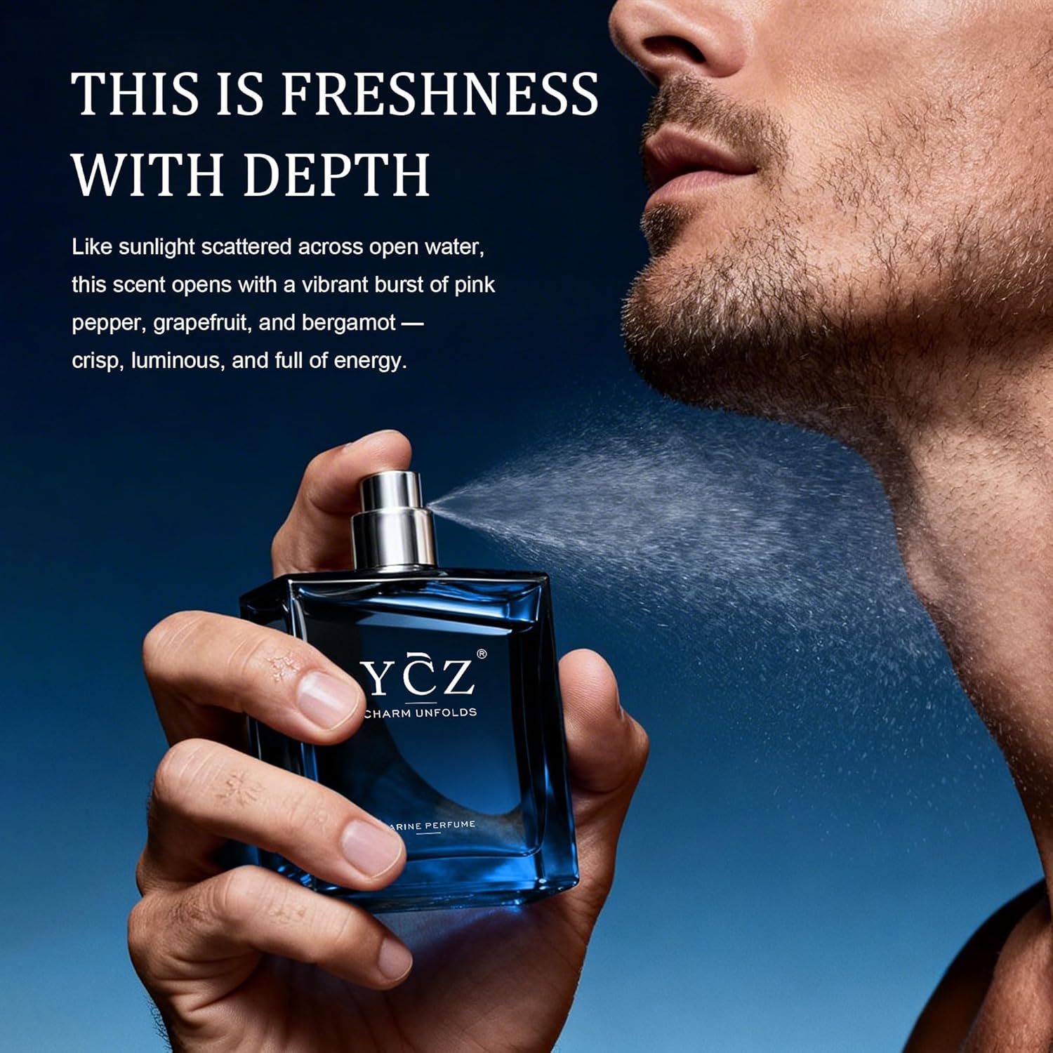 Ycz Midnight Marine Eau de Parfum for Men, 1.7 Fl Oz (50 mL), Long-Lasting Cologne, Fresh Marine & Woody Fragrance with Grapefruit, Ginger and Cedar Notes for Daily Wear, Date Night and Gifts - Image 7