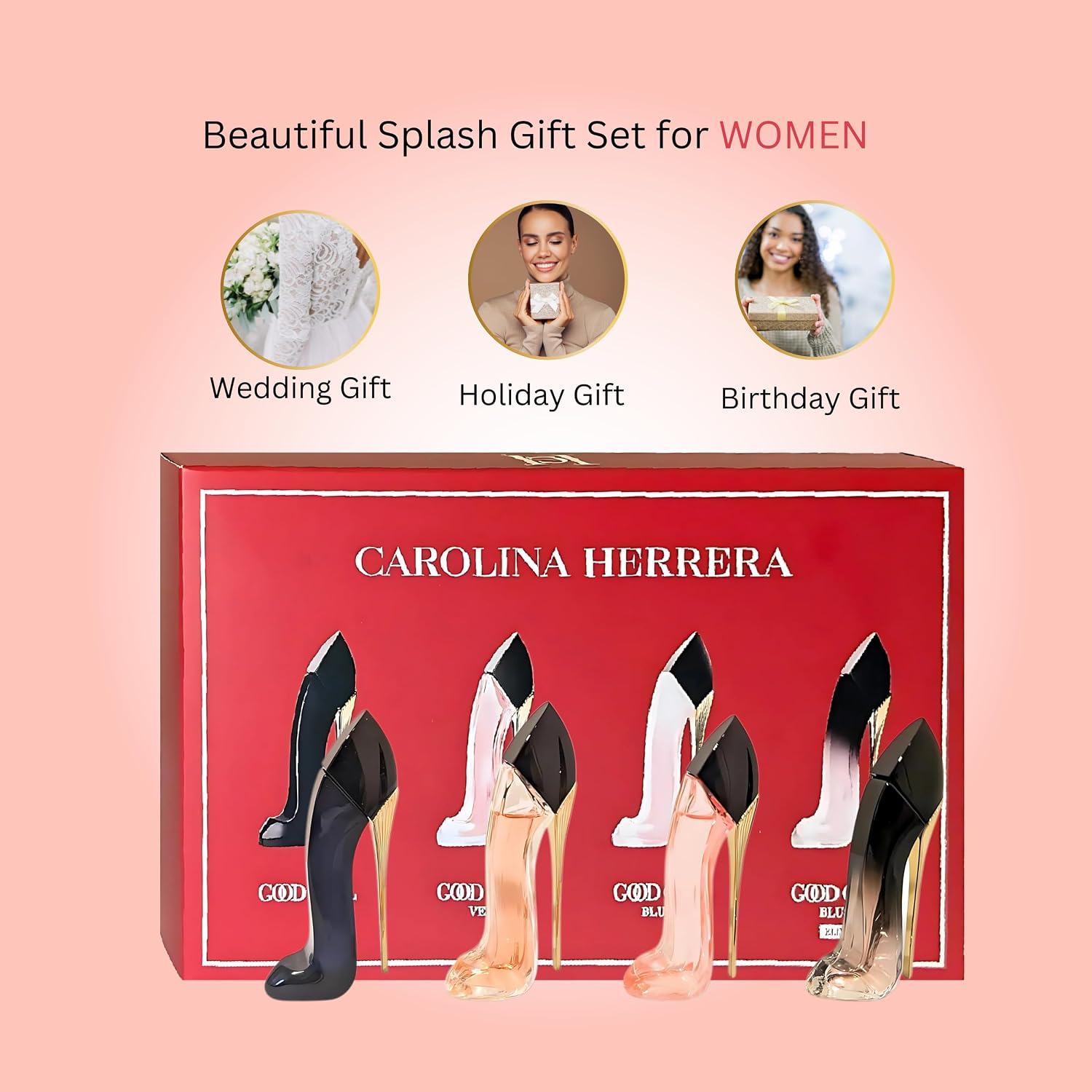 Carolina Herrera Good Girl Perfume for Women 4 Pc Mini Splash Gift Set - Image 2