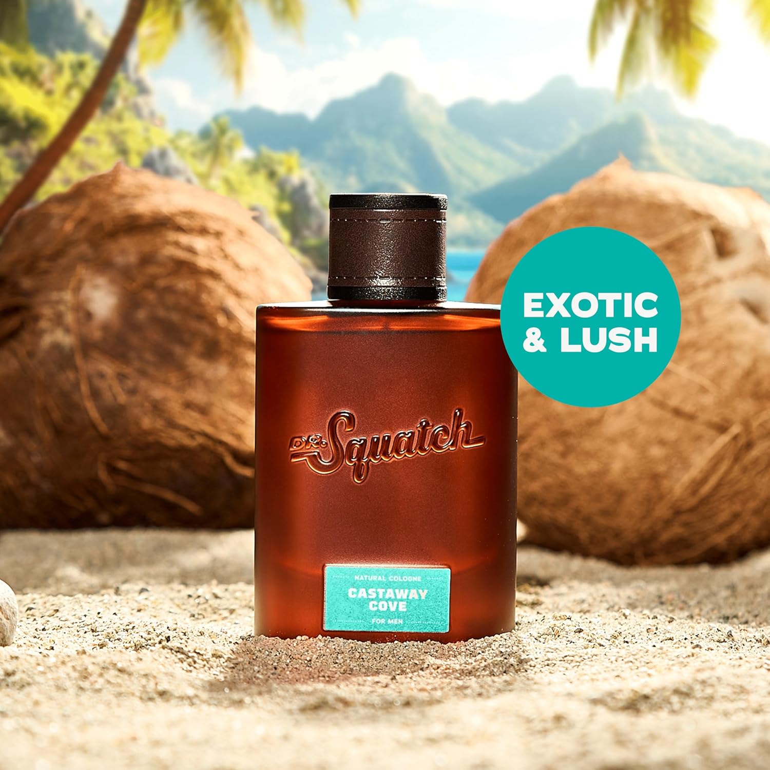 Dr. Squatch Natural Cologne for Men - Bergamot, Lavender, and Vanilla Fragrance Inspired by Coconut Castaway - Sustainably-Sourced Ingredients - Castaway Cove Cologne (1.7 fl oz) - Image 3
