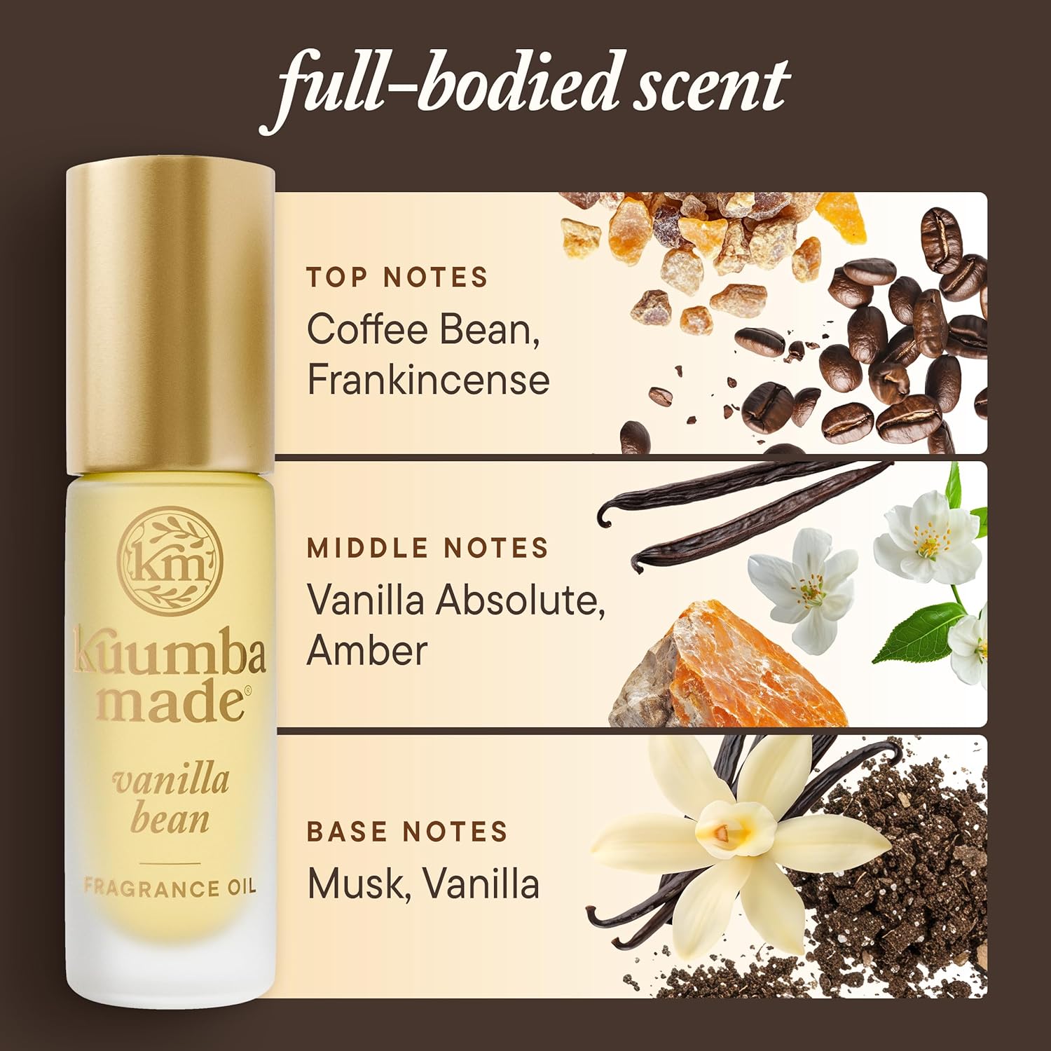 Kuumba Made Vanilla Bean Fragrance Oil, Long-Lasting Scented Oil Perfume Roller, Vegan, Alcohol-Free, 0.15 Fl Oz - Image 5