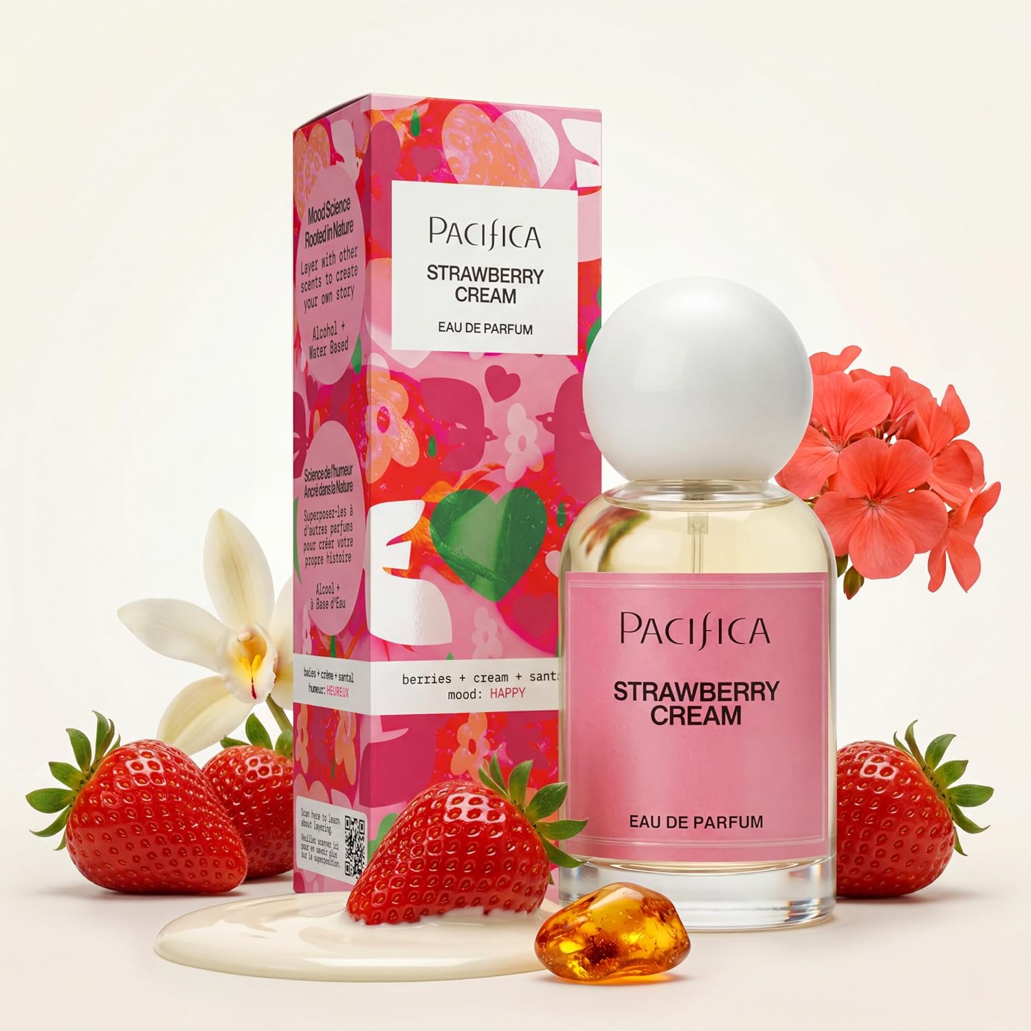 Pacifica Strawberry Cream Perfume for Women – Fruity Floral Eau de Parfum Spray with Strawberry, Vanilla, Jasmine & Sandalwood Notes, Long Lasting, Clean Beauty, 1 fl oz - Image 2