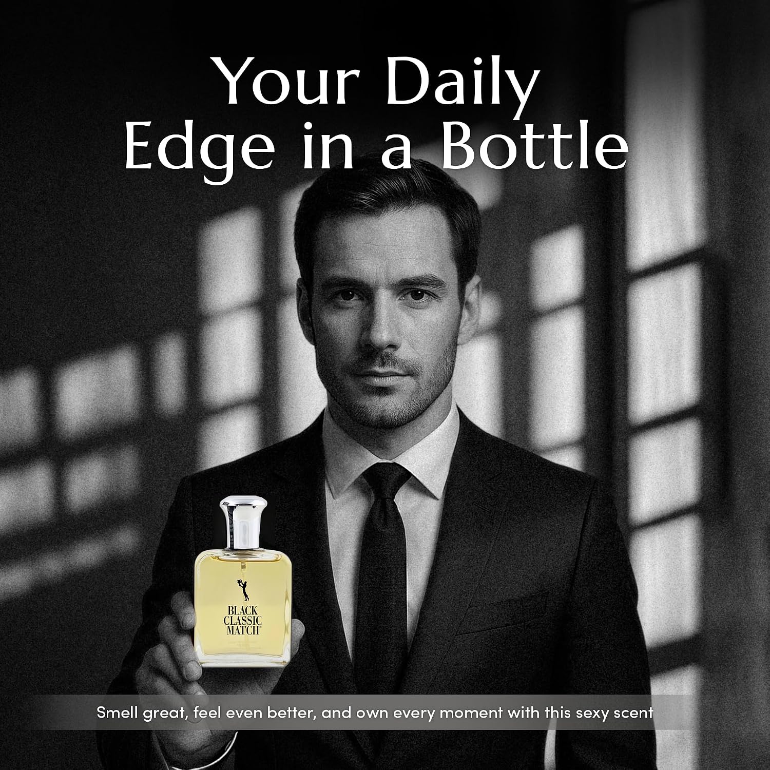 PB ParfumsBelcam Black Classic Match Eau De Toilette Spray for Men – 2.5 Fl. Oz Affordable, Long-Lasting Fresh Woody Fragrance with Leafy Green, Citrus, Sandalwood & Patchouli for Day & Night Use - Image 5