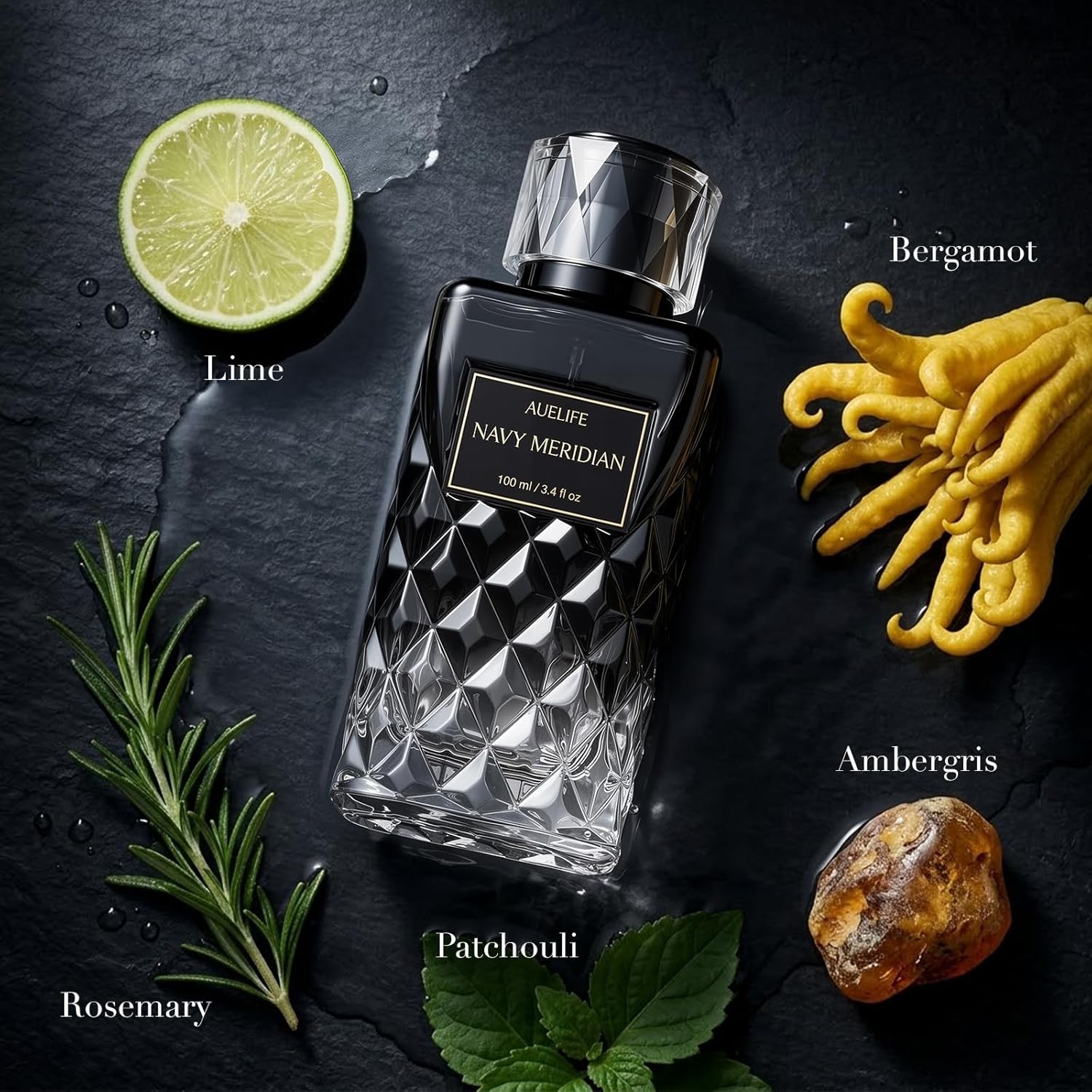 Auelife Cologne for Men, Alcohol-Free Long Lasting Perfume Fragrance, Fresh Lemon Citrus & Marine Scent with Cedar, Patchouli & Musk, 100ml / 3.4 Fl Oz, Daily Wear, Father’s Day Gift (NAVY MERIDIAN) - Image 3