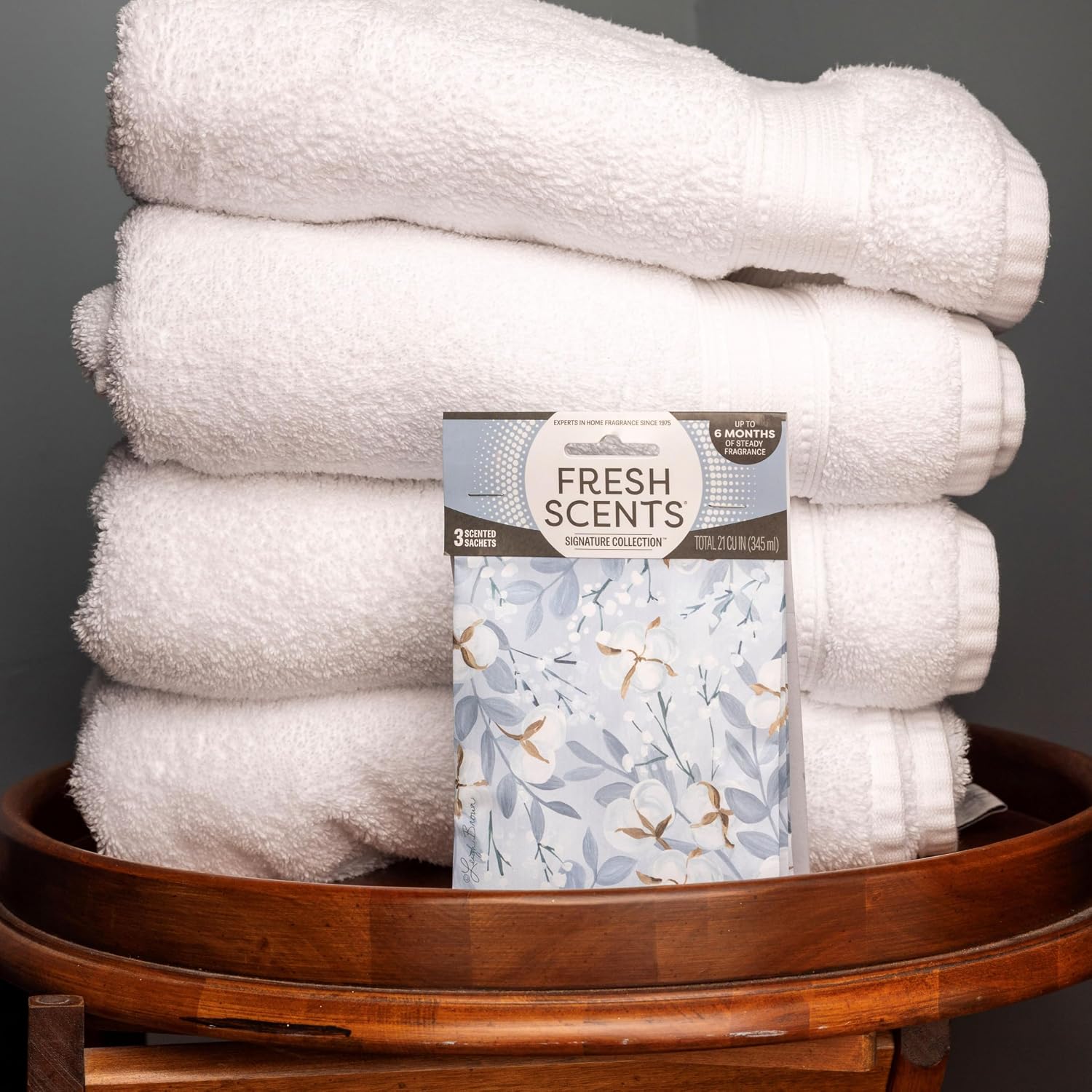 Fresh Scents Scented Sachets | White Cotton |Home Fragrance | Long Lasting (Up to 6 Months) | Air Freshener for Closets, Drawers, & Cars | 6 Pack - Image 9