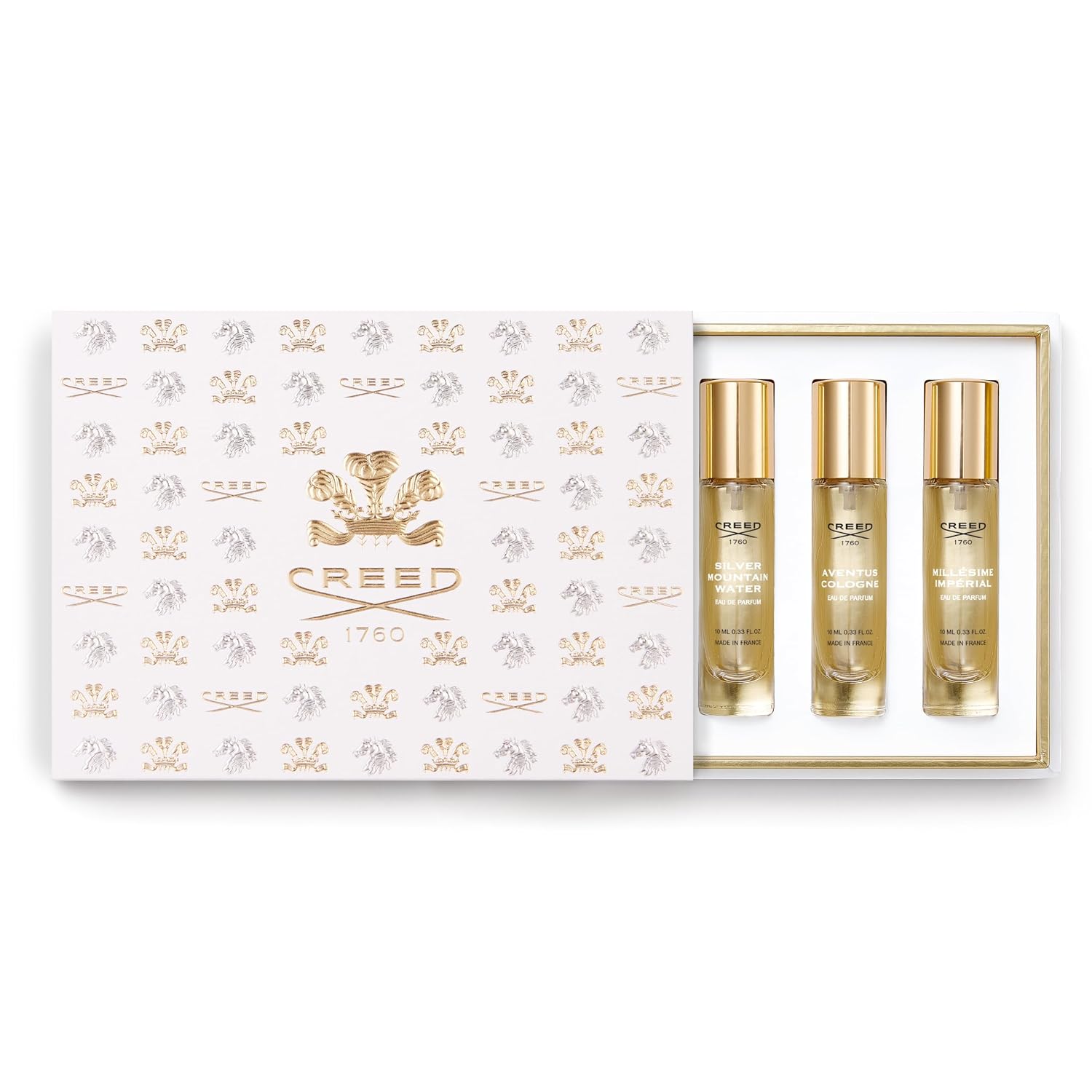House of Creed Men's Holiday Gift Coffret Set, Features 5 Signature Perfume Scents of Aventus, Aventus Cologne, Green Irish Tweed, Millésime Impérial, and Silver Mountain Water, 5 x 10ml - Image 3