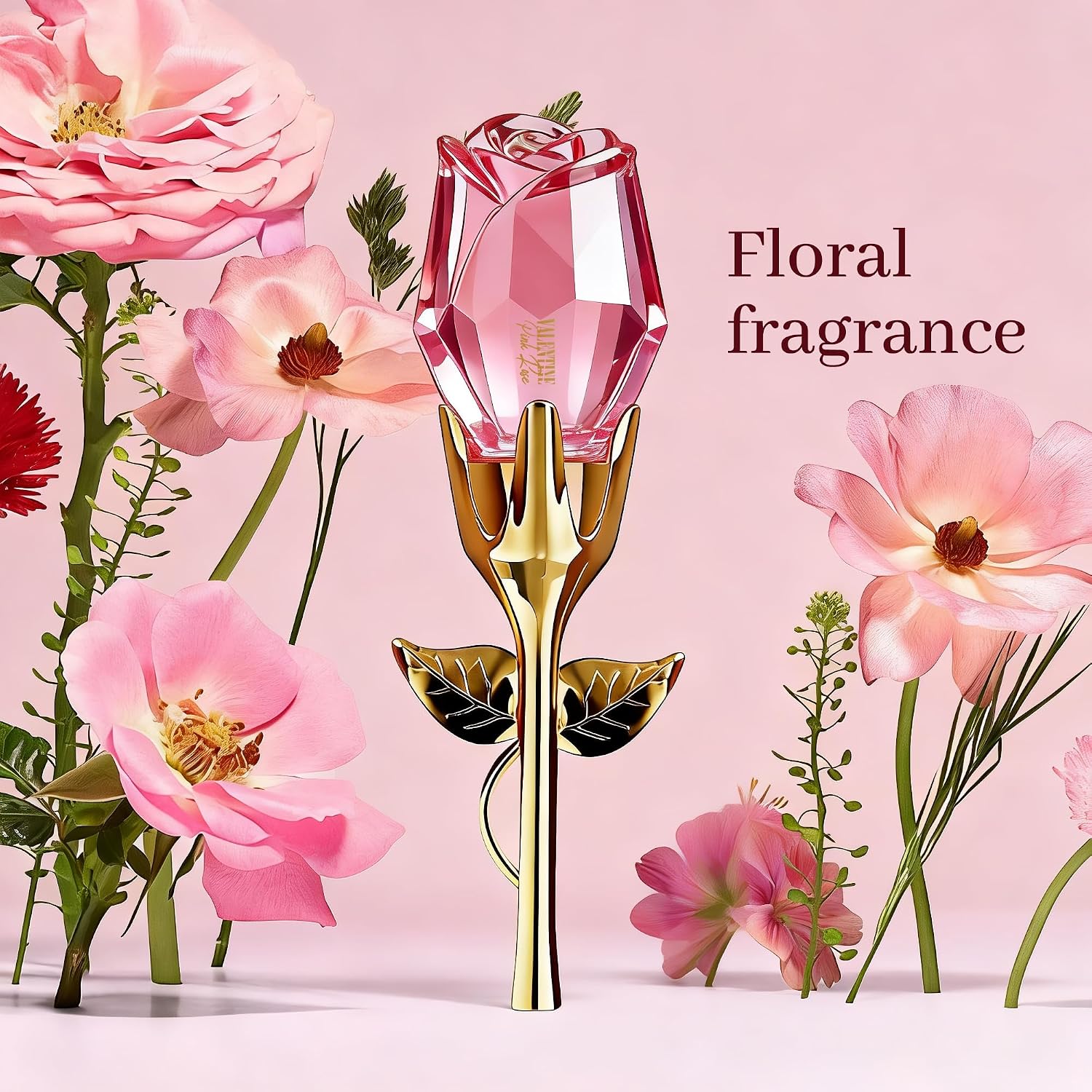 A CENTER Valentine Pink Rose Eau de Parfum for Women 3.4 Fl Oz | Long Lasting Oriental Floral Fragrance | Elegant Glass Spray Bottle | Cologne Gift Daily Use - Image 5