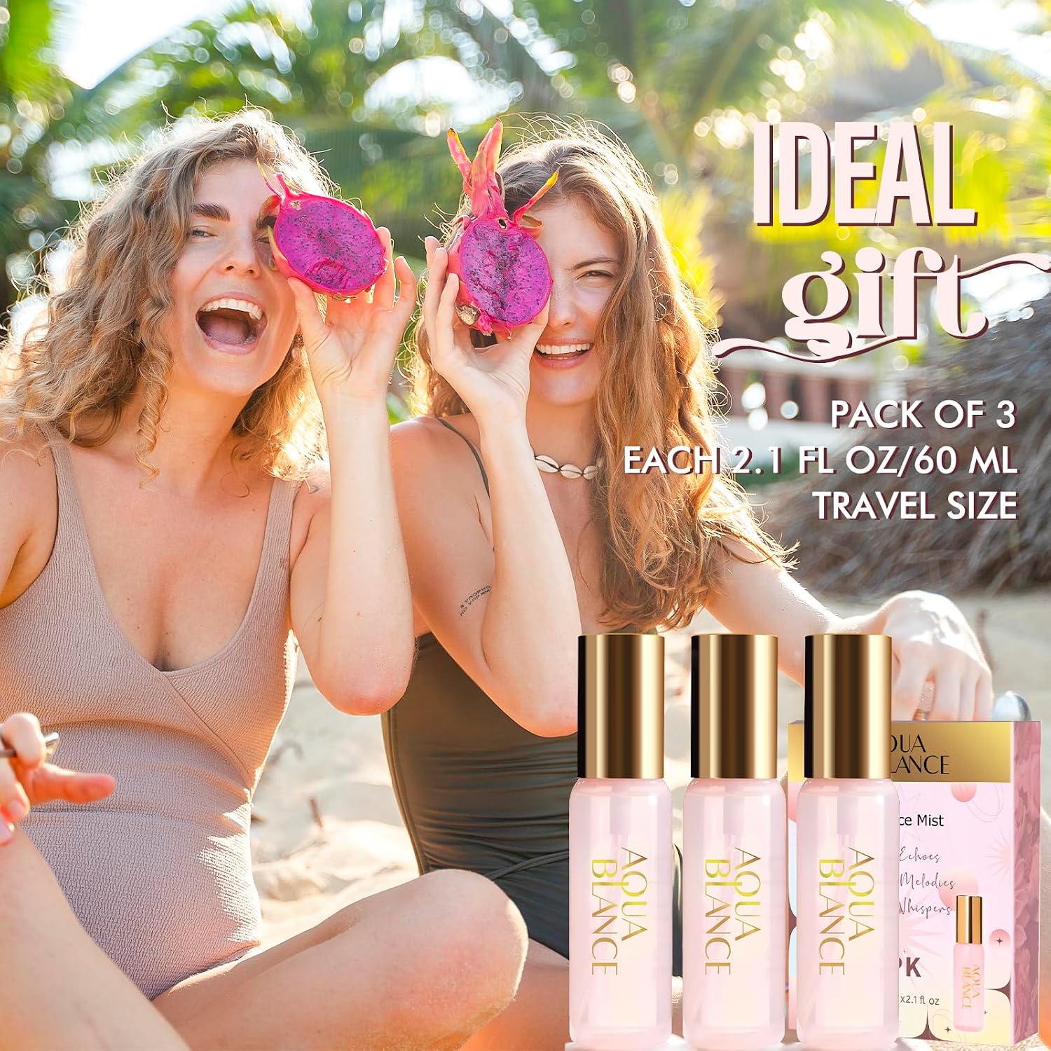 AQUA BLANCE Body Spray for Women, Body Fragrance Mist Gift Set, 3-Pack, Each 60ml/2.1 FlOz, Travel Size Three Scents, Womens Body Spray - Image 5