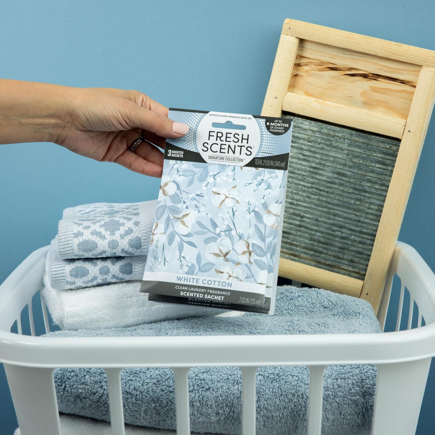Fresh Scents Scented Sachets | White Cotton |Home Fragrance | Long Lasting (Up to 6 Months) | Air Freshener for Closets, Drawers, & Cars | 6 Pack - Image 7