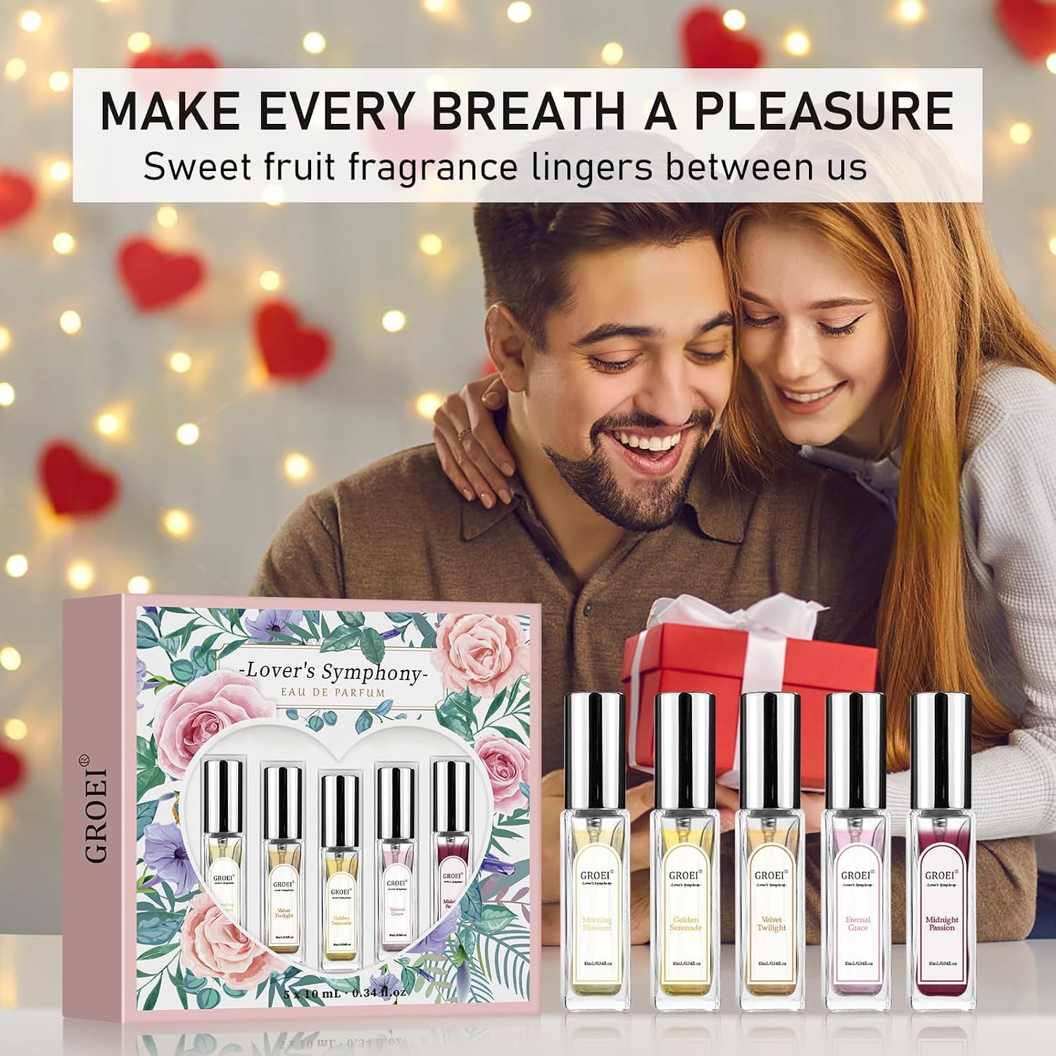 5-Piece Lover's Symphony Eau de Parfum Set – Floral & Fruity Perfume Sample Set for Women, Travel Size Mini Spray, Gift Box for Holiday Birthday Valentine's Day - Image 6