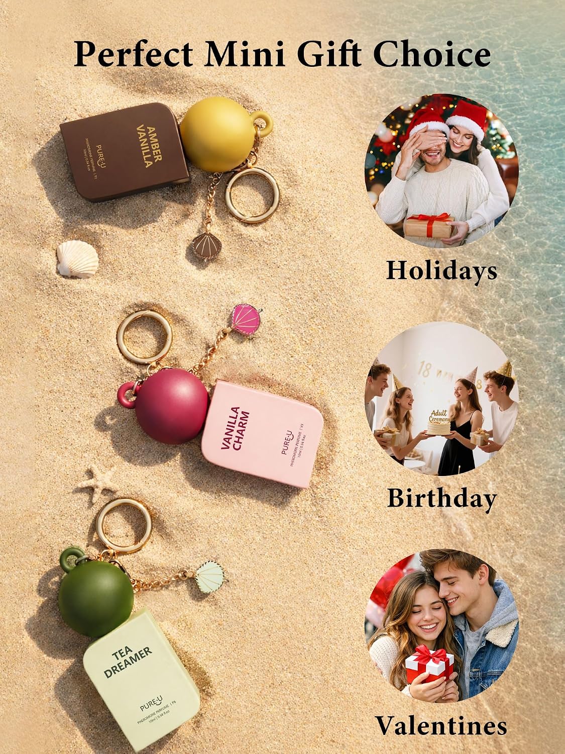 PUREU Amber Vanilla Pheromone Perfume Oil for Women, Long Lasting Extrait de Parfum Roll On with Clip-on Keychain, Alcohol Free Portable Travel Size Fragrance for Date Night & On-the-Go, 0.34 Fl OZ - Image 7