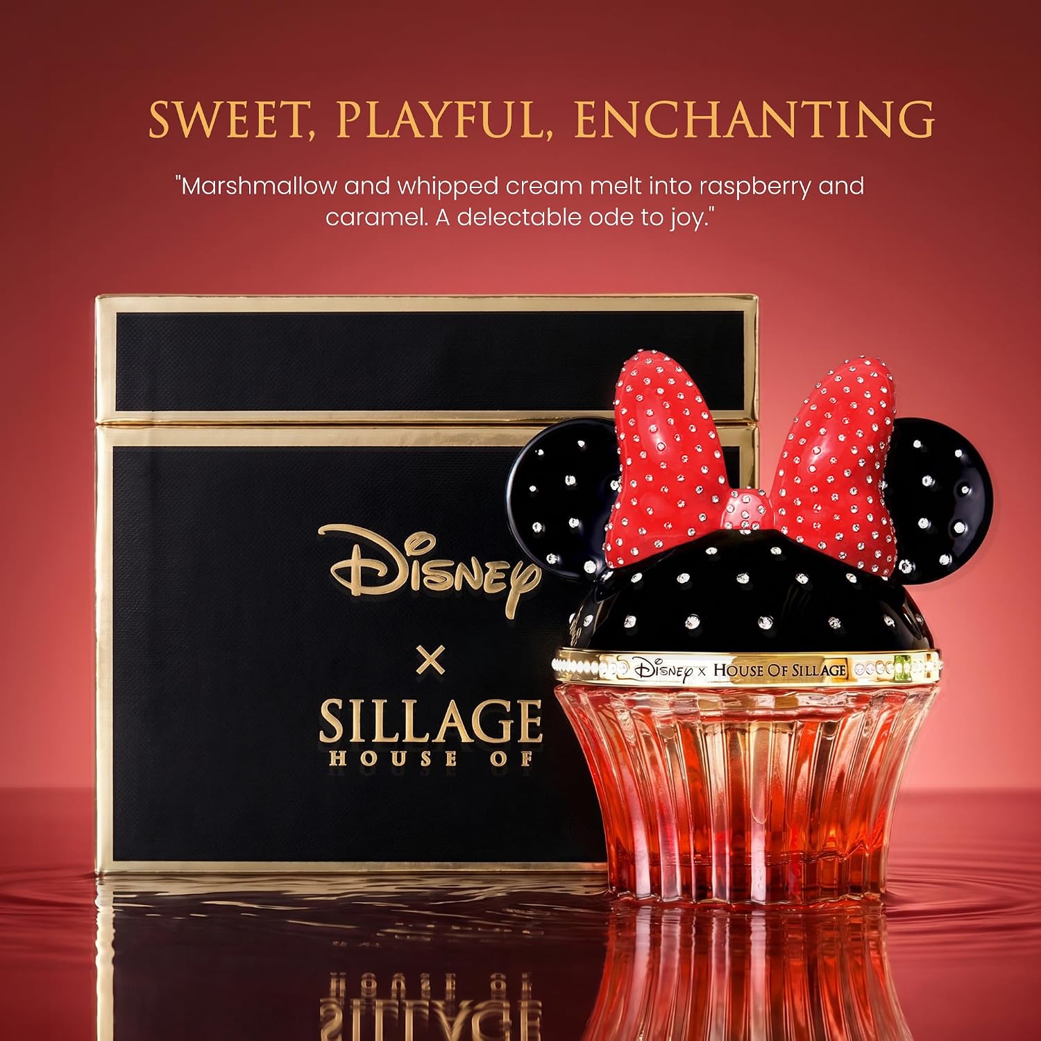 House of Sillage Minnie Mouse Parfum | Disney × House of Sillage Limited Edition - 75ml Hand-Painted French Glass Flacon with Swarovski® Crystal Bow Cap - Image 3
