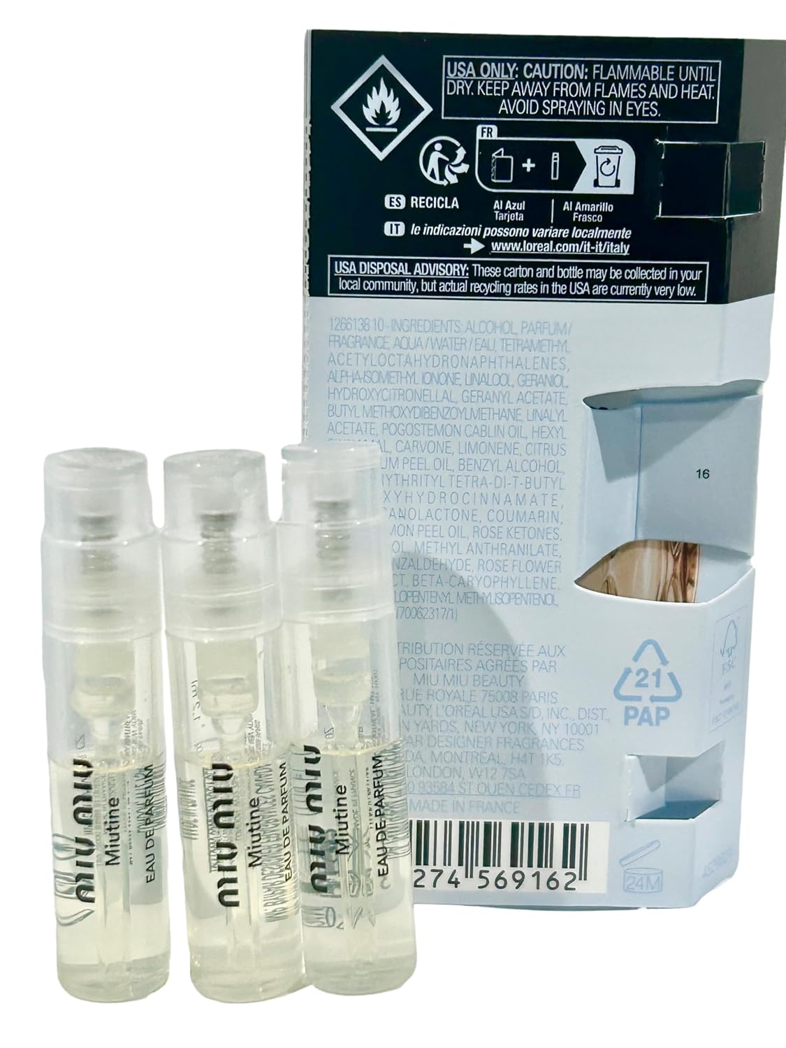 Miu Miu MIUTINE Women Sample Perfume EDP 1.2 ml / 0.04 oz (NOTE Vials are samples not filled to capacity by manufacturer beaware) - set of 3-9162 - Image 6