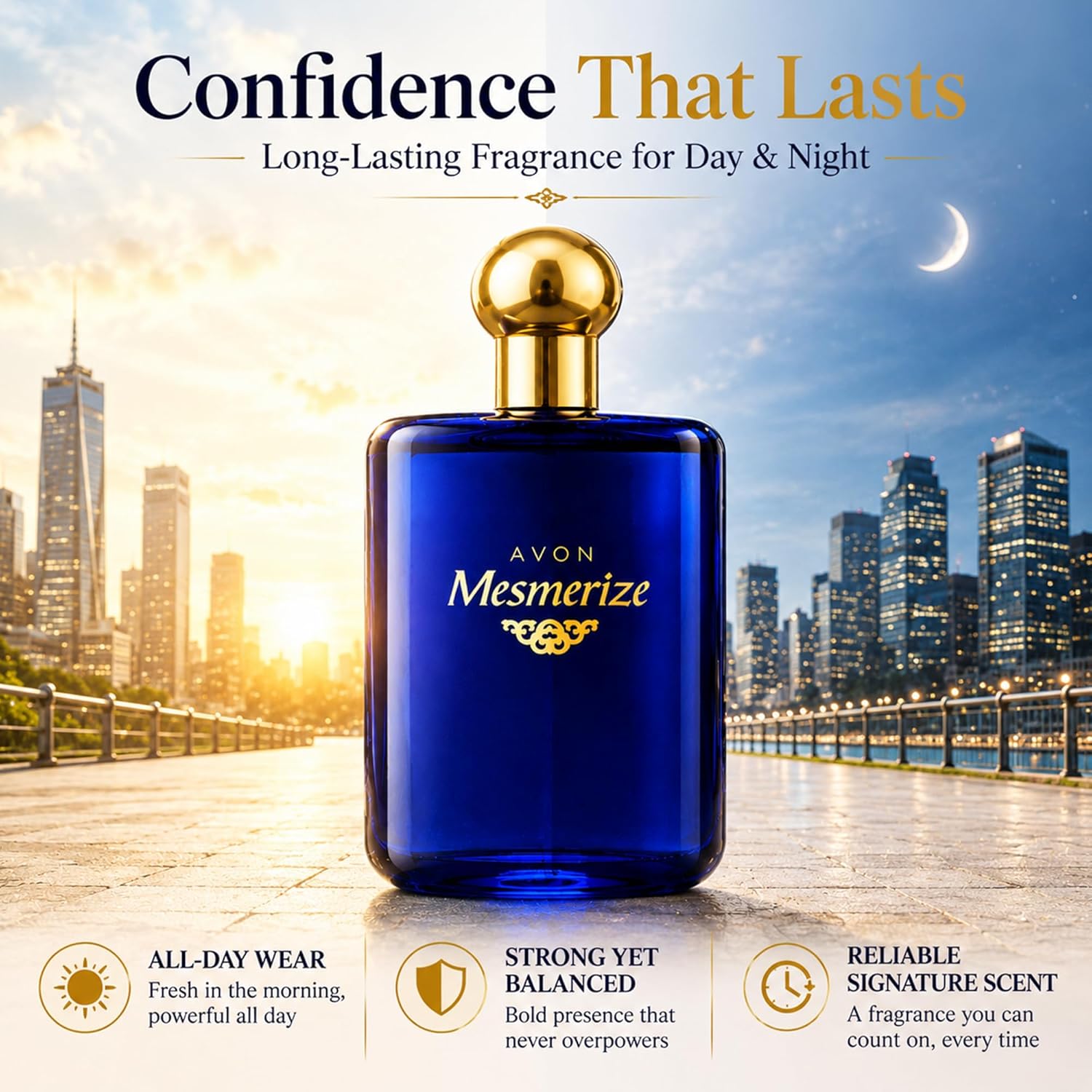 AVON Mesmerize Cologne Spray — Long-Lasting Cologne for Men with Sandalwood & Warm Amber — Classic Signature Mens Cologne, Perfume for Men, Everyday Wear & Gifting, 3.4 fl oz Travel Size - Image 4