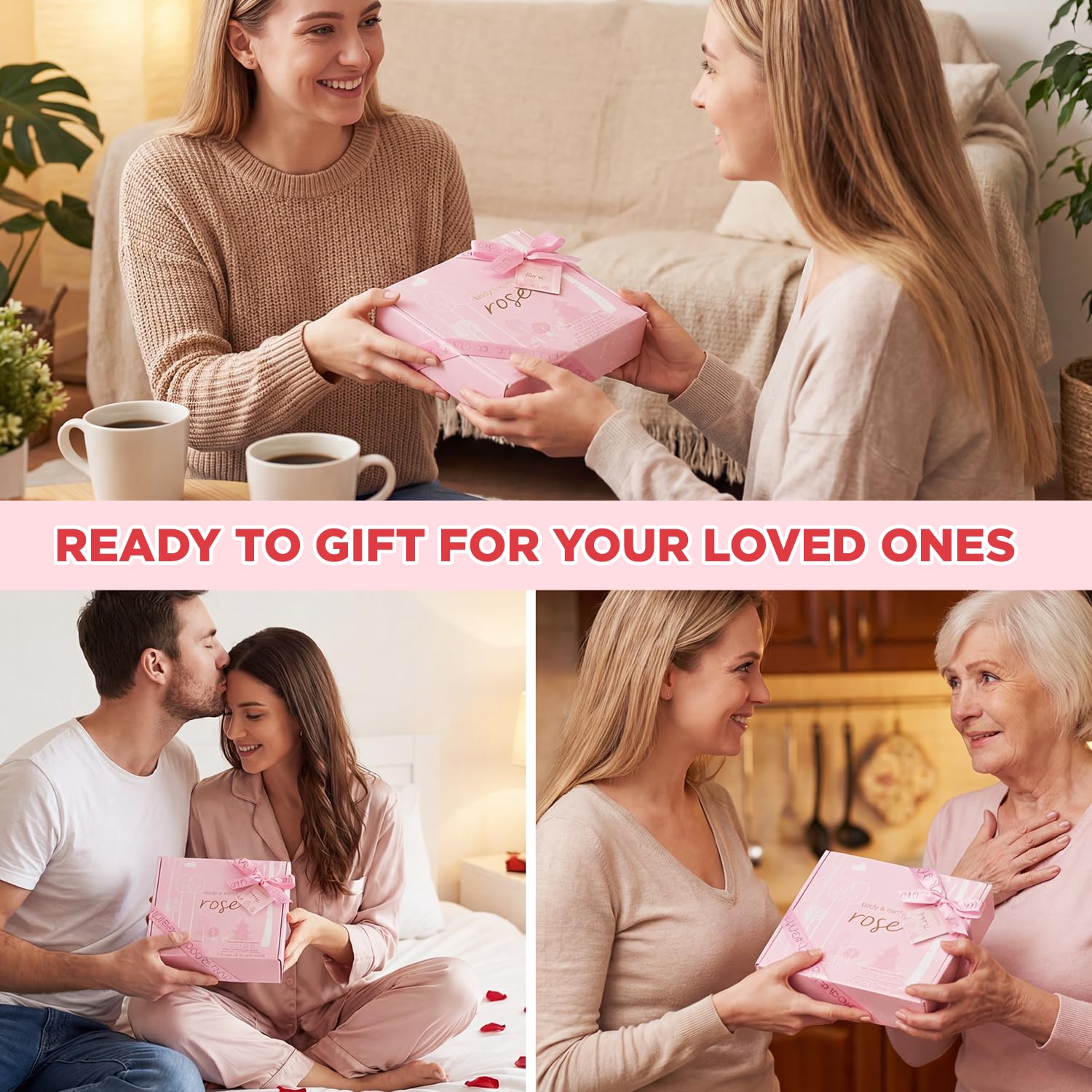 BODY & EARTH Spa Gift Set for Women - Luxurious 5 Pcs Bath and Body Box, Rose Scent, Includes Body Wash, Body Butter, Body Lotion and More, Birthday Mothers Day Gifts for Mom Self Care Kit for Her - Image 5