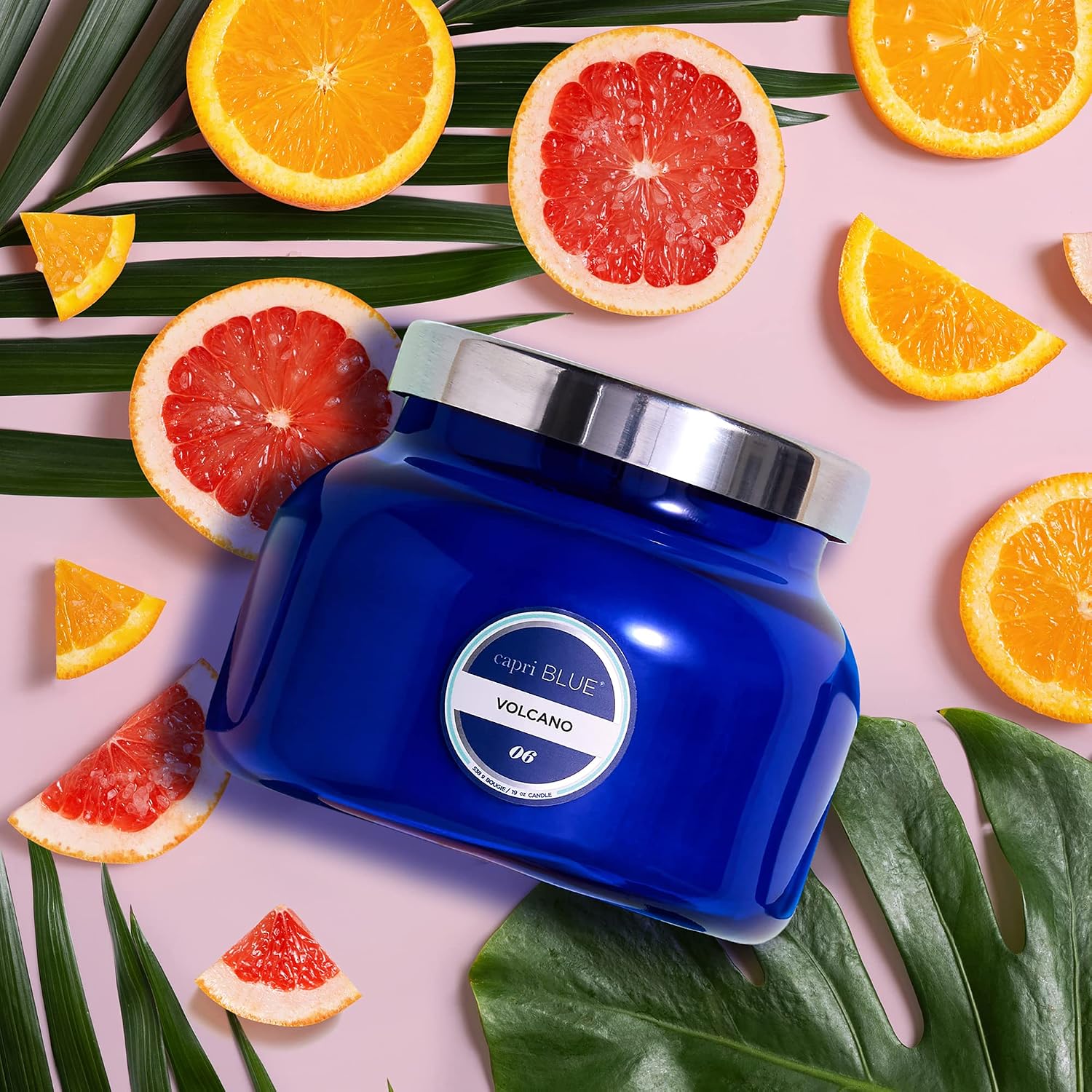 Capri Blue Volcano Scented Candles - Luxury Glass Jar Candles for Home Scented with Tropical Fruit & Sugared Citrus - Soy Wax Blend - Blue Color (19 oz) - Image 2
