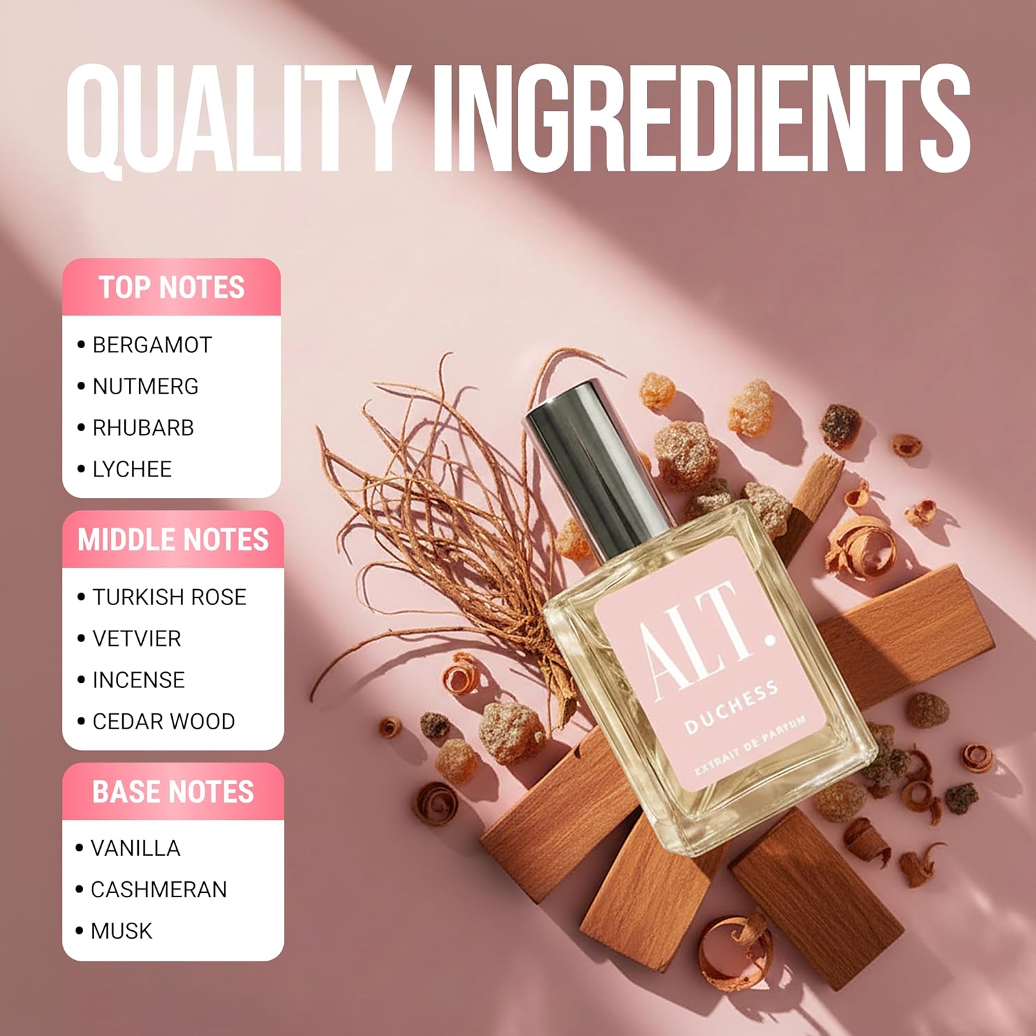 ALT. FRAGRANCES Duchess - Inspired by De.lina Fragrance, Extrait de Parfum, Long Lasting Perfume for Women, Floral Fruity Scent with Lychee Rose Musk, 60ml - Image 3