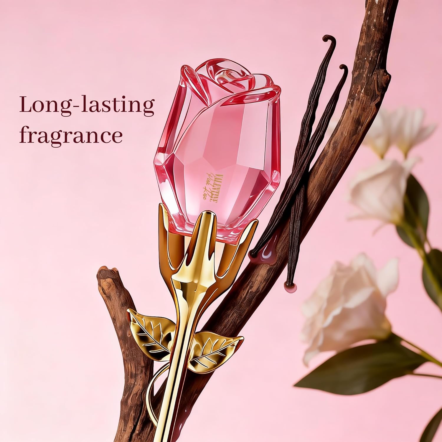A CENTER Valentine Pink Rose Eau de Parfum for Women 3.4 Fl Oz | Long Lasting Oriental Floral Fragrance | Elegant Glass Spray Bottle | Cologne Gift Daily Use - Image 3