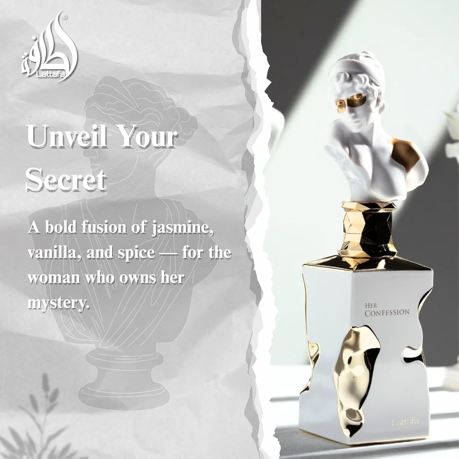 Lattafa Her Confession - Vanilla, Floral, Amber, Musk - Eau de Parfum Long-Lasting Fragrance for Women, 3.40 Ounce / 100 ml - Image 3