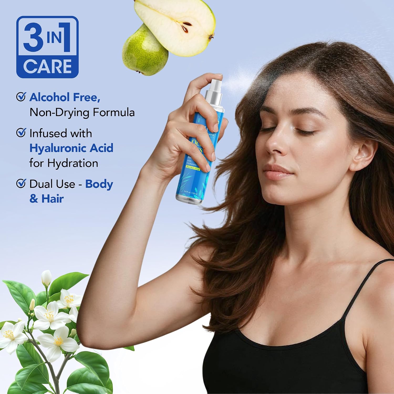 Botanic Hearth Ocean Kiss Hair Perfume & Body Mist, Long-Lasting Hair Deodorizer & Body Scent for Women & Men, Alcohol-Free Clean Fragrance Hair Spray For Everyday Wear, All Day Freshness, 3.4 Fl Oz - Image 3