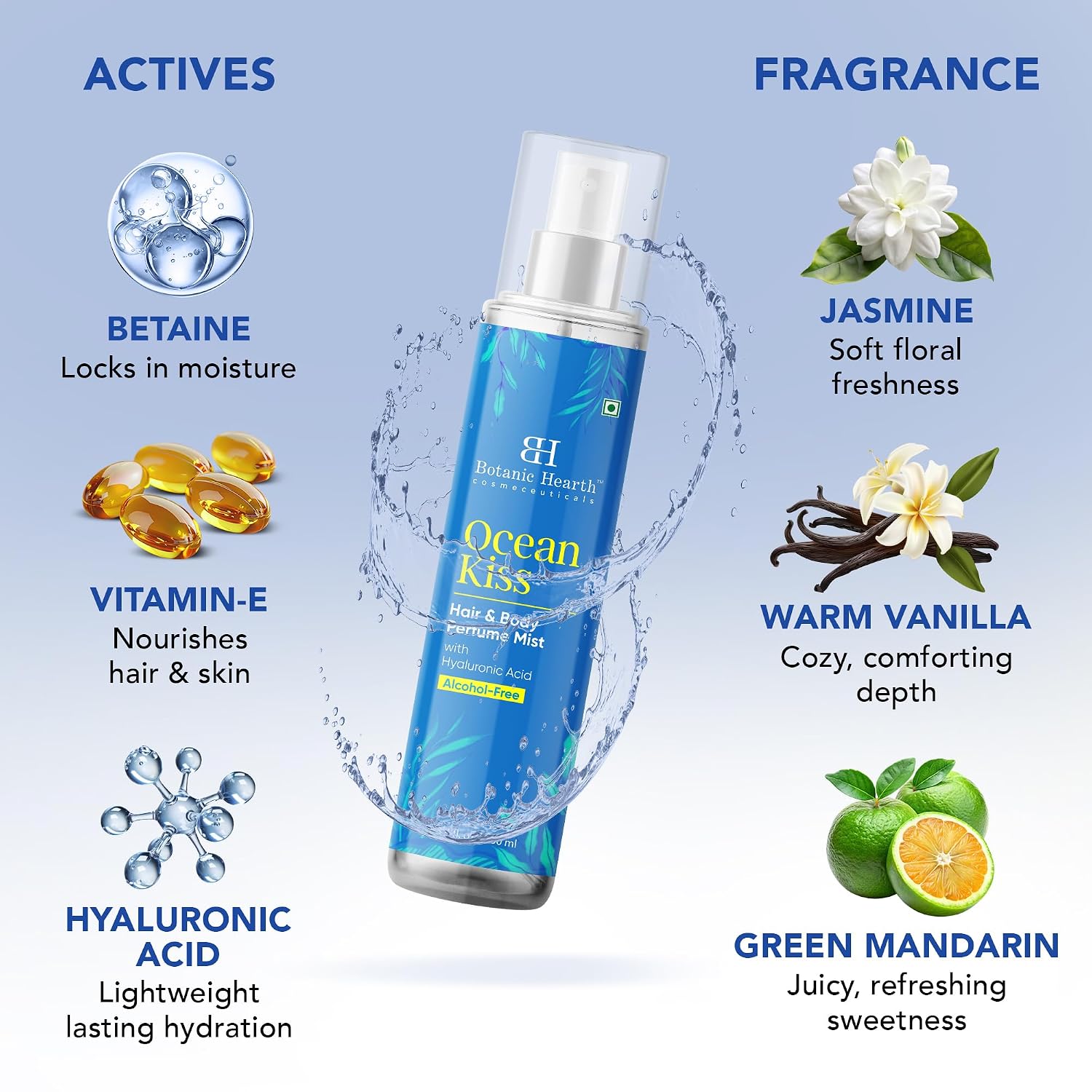 Botanic Hearth Ocean Kiss Hair Perfume & Body Mist, Long-Lasting Hair Deodorizer & Body Scent for Women & Men, Alcohol-Free Clean Fragrance Hair Spray For Everyday Wear, All Day Freshness, 3.4 Fl Oz - Image 5