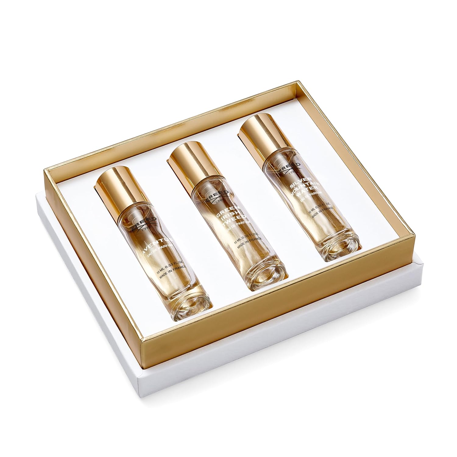 House of Creed Men's Holiday Gift Coffret Set, Features 3 Signature Cologne Scents of Aventus, Green Irish Tweed, & Silver Mountain Water, 3 x 10ml - Image 2