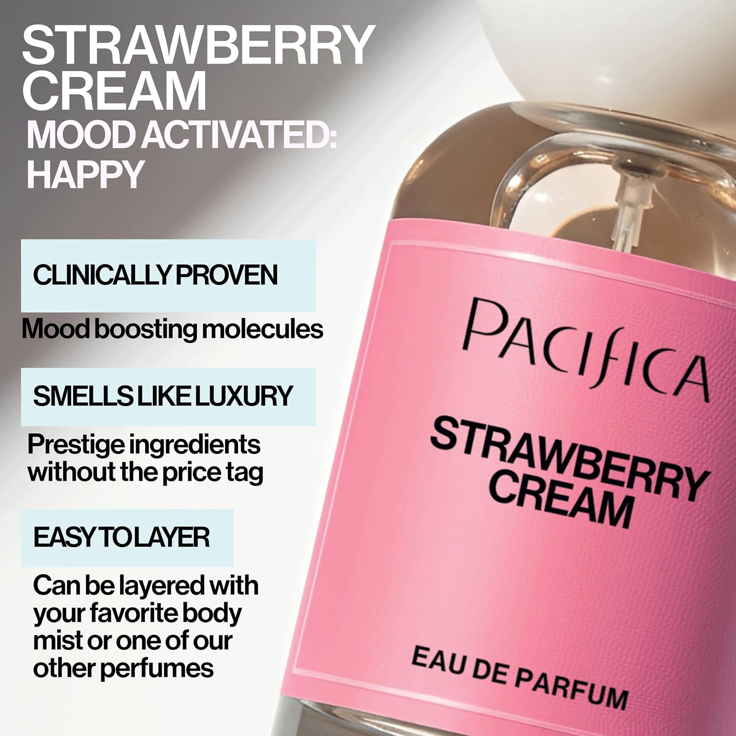 Pacifica Strawberry Cream Perfume for Women – Fruity Floral Eau de Parfum Spray with Strawberry, Vanilla, Jasmine & Sandalwood Notes, Long Lasting, Clean Beauty, 1 fl oz - Image 3