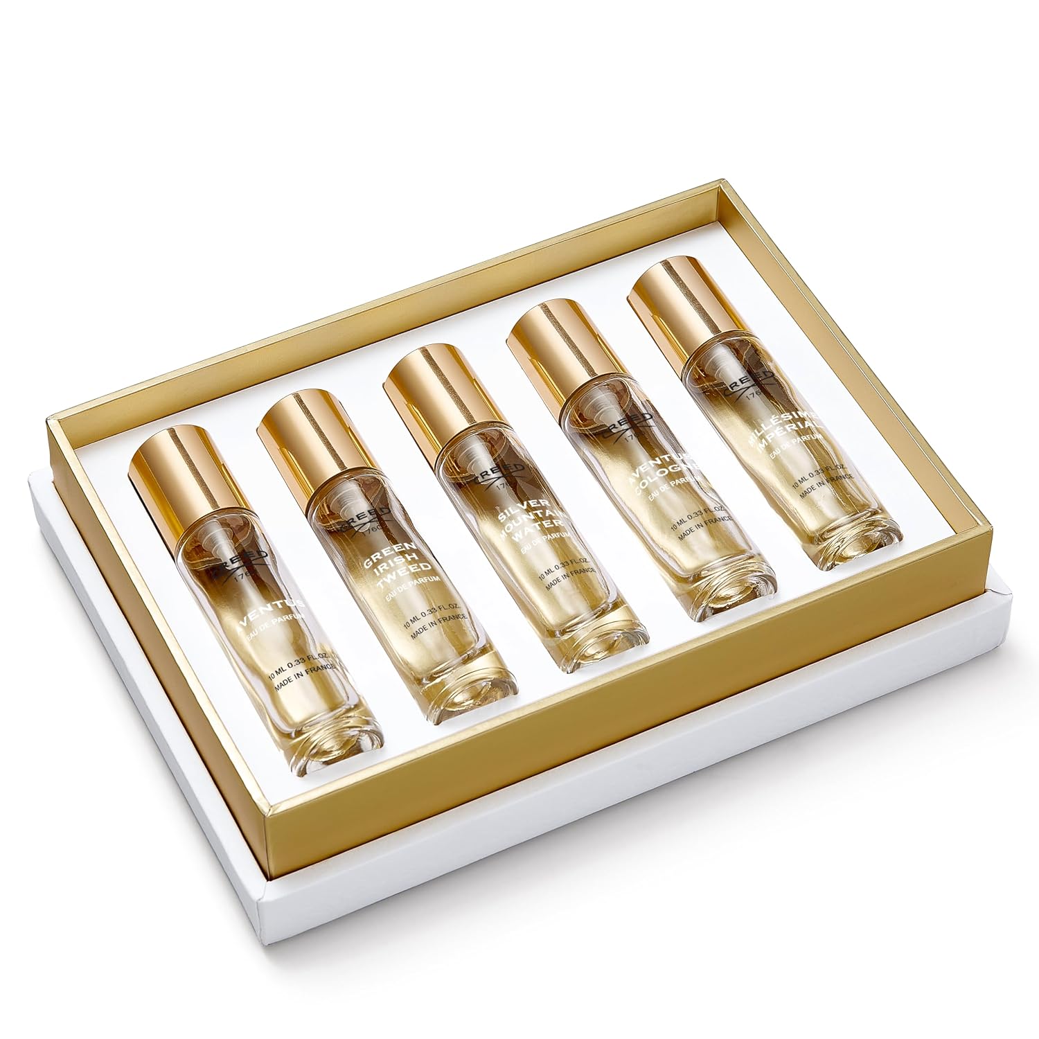 House of Creed Men's Holiday Gift Coffret Set, Features 5 Signature Perfume Scents of Aventus, Aventus Cologne, Green Irish Tweed, Millésime Impérial, and Silver Mountain Water, 5 x 10ml - Image 2