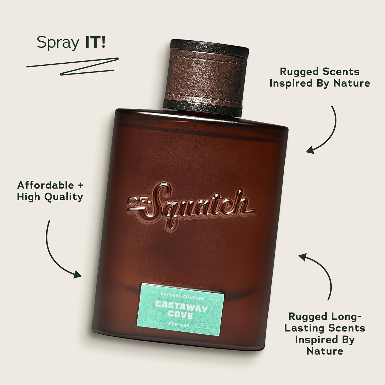 Dr. Squatch Natural Cologne for Men - Bergamot, Lavender, and Vanilla Fragrance Inspired by Coconut Castaway - Sustainably-Sourced Ingredients - Castaway Cove Cologne (1.7 fl oz) - Image 2