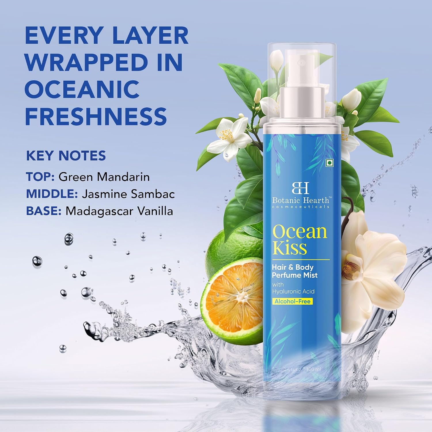 Botanic Hearth Ocean Kiss Hair Perfume & Body Mist, Long-Lasting Hair Deodorizer & Body Scent for Women & Men, Alcohol-Free Clean Fragrance Hair Spray For Everyday Wear, All Day Freshness, 3.4 Fl Oz - Image 2