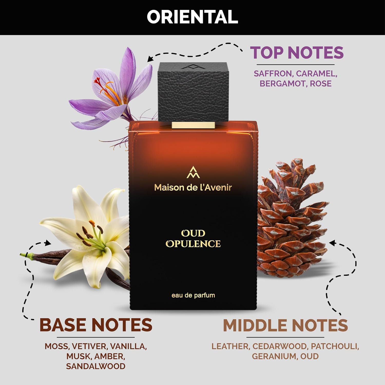Maison de l'Avenir Oud Opulence | Luxurious Fragrance | Unisex Cologne & Perfume | Natural & Essential Oils | Eau de Parfum (24 Hours) | Made in UAE | 100ml / 3.4 fl. oz | Oud Perfume - Image 5