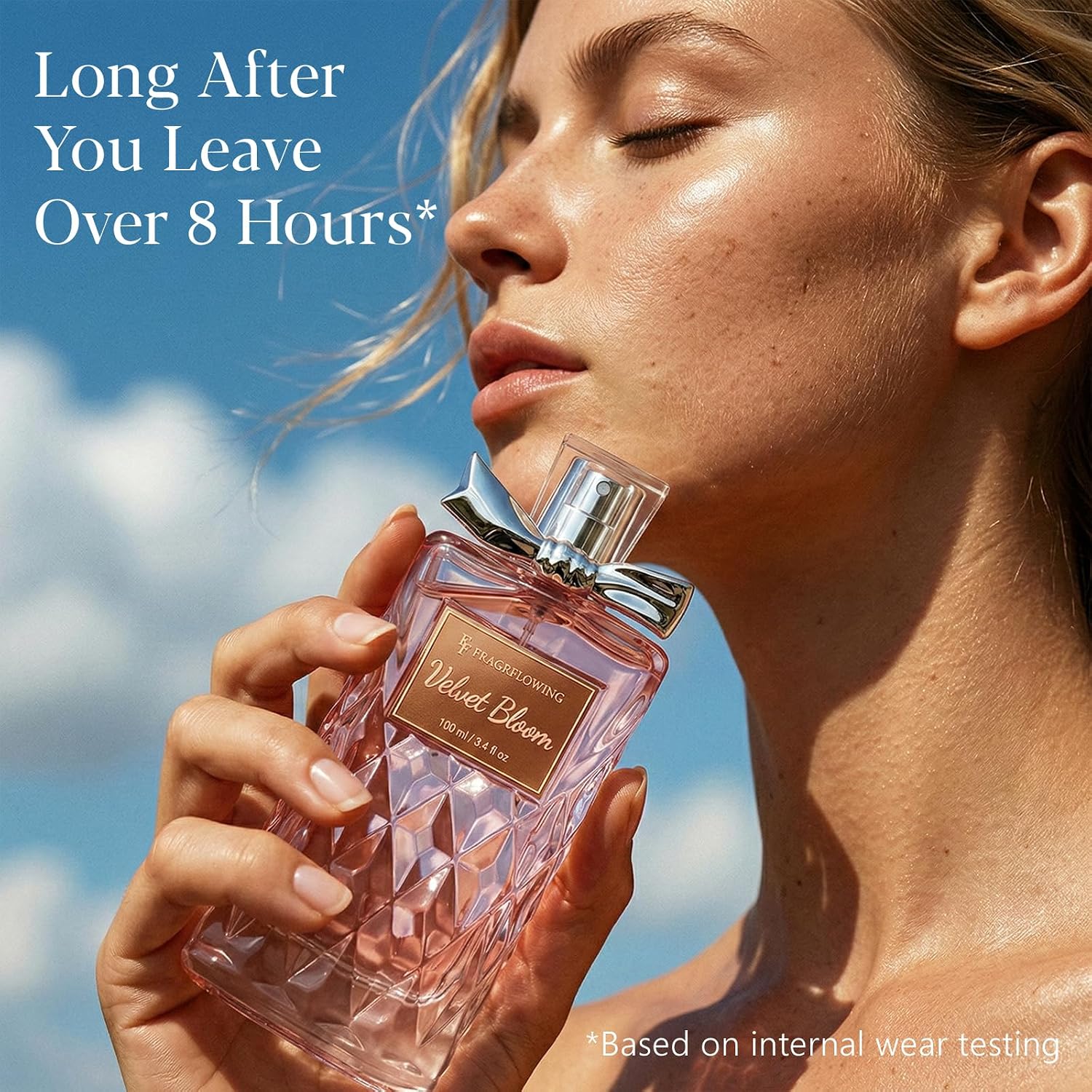 Perfume for Women, Alcohol-Free Long Lasting Floral Fragrance, Light & Soft Scent with Rose, Jasmine & Peony, Peach, Patchouli & Musk Base, 100ml / 3.4 fl oz, Gift for Women & Moms (Velvet Bloom) - Image 3