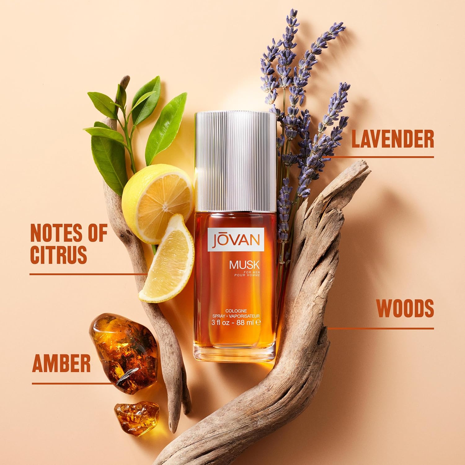 Jovan Musk for Men Eau de Cologne Spray 3 fl oz (Pack of 1), Notes of Carnation, Lavender, and Amber, Men's Fragrance, Long Lasting, Everyday Fragrance, Travel Size - Image 2