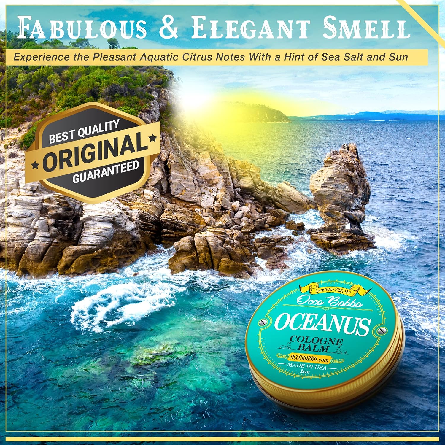 Handy Hound Occo Bobbo - Oceanus Solid Cologne Men - Made In the USA - A Clean Masculine Scent - All Natural Ingredients - .5 oz - Image 3