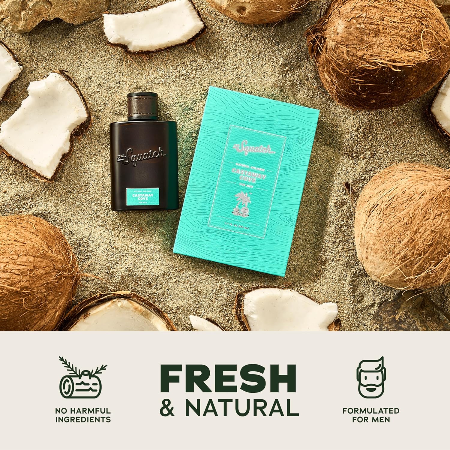 Dr. Squatch Natural Cologne for Men - Bergamot, Lavender, and Vanilla Fragrance Inspired by Coconut Castaway - Sustainably-Sourced Ingredients - Castaway Cove Cologne (1.7 fl oz) - Image 4