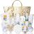Spa Luxetique Gifts for Women 15pcs White Jasmine Gift Baskets for Women Luxury Relaxing Spa Kit with Tote Bag Birthday Gifts for Mom Friend Sister Wife Grandma Mothers Day Gift for Her