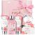 BODY & EARTH Spa Gift Set for Women – Luxurious 5 Pcs Bath and Body Box, Rose Scent, Includes Body Wash, Body Butter, Body Lotion and More, Birthday Mothers Day Gifts for Mom Self Care Kit for Her